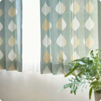 ドロップ カーテン J-19149 グリーン