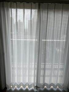 【遮像・UVカット・遮熱・花粉キャッチ・消臭】プリート レースカーテン JE-67251R ホワイト